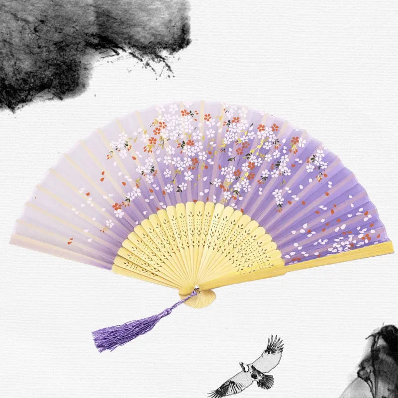 Elegant Silk Folding Fans - Chinese & Japanese Inspired