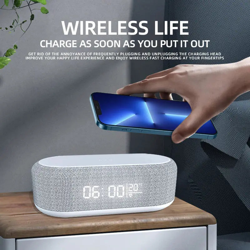 Wireless 15W Charger with Alarm Clock - Stay Powered Up